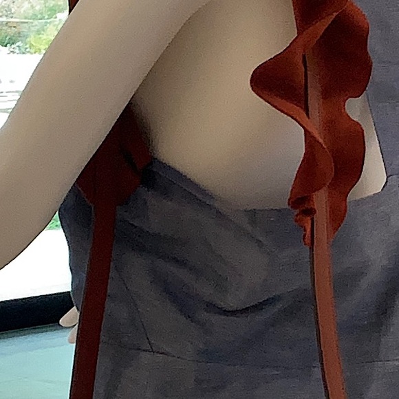 Blue and Rust Ruffle Top - Picture 3 of 5